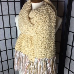 Handknit Fringed Yellow Scarf!